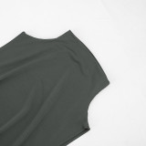 EVE Solid Color Sleeveless Hollow Out Mini Dress GSZM-C26DS092