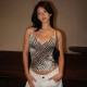 EVE Zebra Print V-neck Mesh Tank Top GSBW-C26TP061