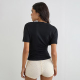 EVE Deep V Neck Bat Sleeve T Shirt GSBW-C26TP096