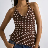 EVE Polka Dots Print Halterneck Backless Tops GSBW-J26TP107