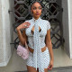 EVE Polka Dot Print Short Sleeve Two Piece Skirt Set GJYO-711875