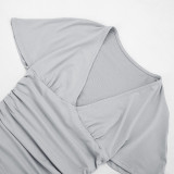 EVE Deep V Neck Bat Sleeve T Shirt GSBW-C26TP096