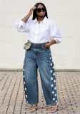 EVE Star-print Straight Jeans GYLN-2619