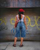 EVE Plus Size Fashion Holes Straight Fifth Jeans GYLN-8797