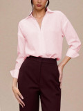 EVE Loose V Neck Long Sleeve Shirts GSRX-663