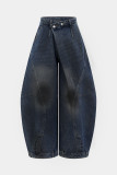 EVE Plus Size Vintage Washed Wide Leg Jeans GYLN-9040