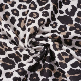 EVE Leopard Print V Neck Tie Up Mini Dress GPKJ-MR47128