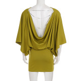 EVE Backless Chain Solid Color Mini Dress GPKJ-MR42659