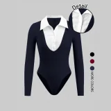 EVE Color Block Lapel Bodysuit GSRX-SRX733