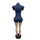 EVE Sleeveless Single Breasted Denim Romper MEM-88691