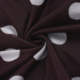 EVE Polka Dots Print Sleeveless Backless Mini Dress GPKJ-MR47709