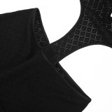 EVE See Through Hollow Out Deep V Neck Jumpsuit GDSF-J26JP067