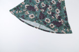 EVE Print Long Sleeve Slim Fishtail Dress XEF-K6D03110A