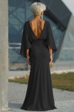 EVE Long Sleeve Solid Color Pleated Maxi Dress GQLK-KG6321