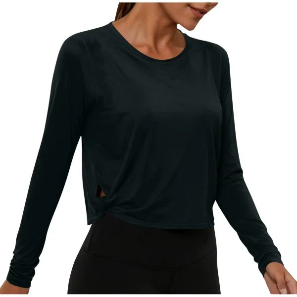 EVE Solid Color Long Sleeve T Shirt GYZY-6703