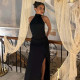 EVE Halterneck Backless Sleeveless Split Maxi Dress LJSF-D6121027X