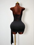 EVE Solid Color Lace Patchwork Tube Top Dress GHYX-TJY8210