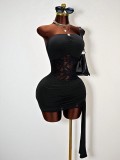 EVE Solid Color Lace Patchwork Tube Top Dress GHYX-TJY8210