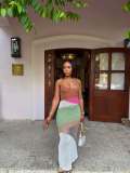 EVE Color Block Knits Beach Maxi Dress TR-1359