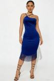 EVE Halterneck Tassel Sleeveless Midi Dress GADE-2838