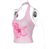 EVE Print Sleeveless Halterneck Tank Tops LJSF-T6321200X