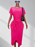 EVE Casual Sport Knits Split T Shirt Dress GHYX-Y2312