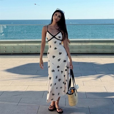 EVE Sleeveless Patchwork Print Sling Maxi Dress GPBY-DR8277