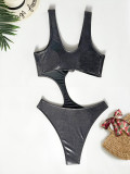 EVE Backless Solid Color One Piece Swimsuit CASF-6784