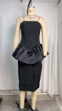 EVE Sexy Wrap Chest Tops Two Piece Skirts Set GPBY-SU8326