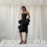 EVE Sexy Wrap Chest Tops Two Piece Skirts Set GPBY-SU8326