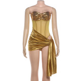 EVE Sexy Sequin Wrap Chest Bodysuit  GZJQ-K6K01768A