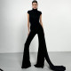 EVE Solid Color Short Sleeve Knits Two Piece Pants Set SHD-9973
