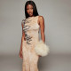 EVE Stripe Print Sleeveless Ruched Backless Maxi Dress GZJQ-K6D02570A