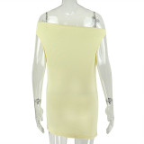 EVE Solid Color Off Shoulder Mini Dress GJYO-JD305129