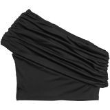 EVE Slash Shoulder Tops Ruhced Two Piece Skirts Set BY-7675