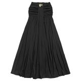 EVE Slash Shoulder Tops Ruhced Two Piece Skirts Set BY-7675