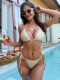 EVE Solid Color Tie Up Bikinis Two Piece Swimsuit CASF-6806