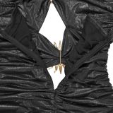 EVE Sexy Tie Up Backless High Split Maxi Dress BY-7666