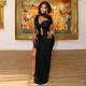 EVE Solid Color Hollow Out Sleeveless Maxi Dress GJYO-JD305073