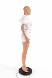EVE Letter Print Short Sleeve Two Piece Shorts Set QXLB-10170
