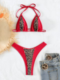 EVE Leopard Print Patchwork Bikinis 2 Piece Swimsuit CASF-6769