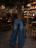 EVE Irregular High Waist Wide Leg Pants SH-S391529