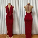 EVE Deep V Neck Backless Evening Dress GMYU-9285