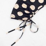 EVE Polka Dots Print Drawstring Seventh Pants MXBF-J26PT106