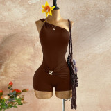 EVE Single Shoulder Ruched Romper GZIY-6376