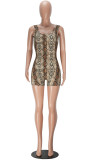 EVE Print Sleeveless Backless Sport Romper MZ-2088-1