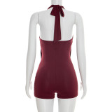 EVE Halterneck Backless Hollow Out Romper MXBF-J26RP047