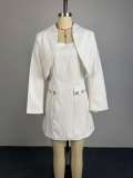 EVE Solid Color Blazer+Mini Dress 2 Piece Set GCNE-73673