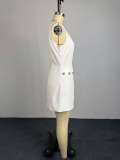 EVE Solid Color Blazer+Mini Dress 2 Piece Set GCNE-73673