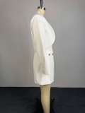 EVE Solid Color Blazer+Mini Dress 2 Piece Set GCNE-73673